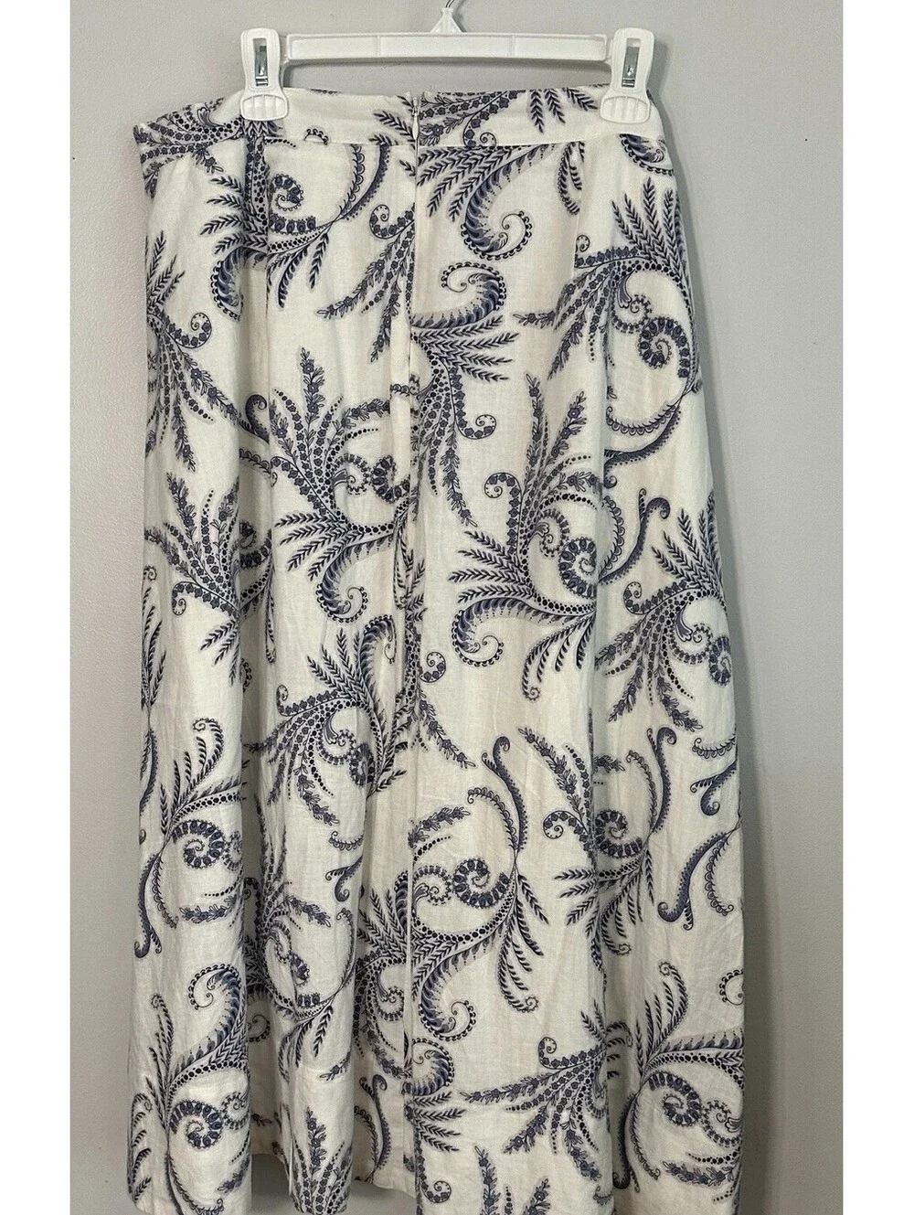 Banana Republic Beige Linen Lined Pleat Front Back Zip Maxi Skirt Size 16 GUC.